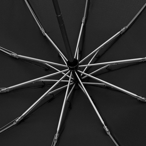 Зонт обратного сложения Norsken с фонариком, черный - рис 10.