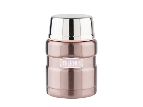 Термос из нерж. стали с ложкой тм THERMOS SK3000 Pink 0,47L, розовый