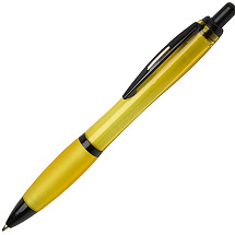 Nash шариковая ручка из переработанного пластика с черной отделкой (черные чернила) - Желтый