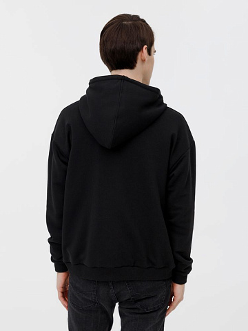 Толстовка унисекс оверсайз на молнии Zippy Terry, черная - рис 5.