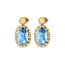 Серьги TIVOLA UNICA big (G/P) Aquamarine 2,65cm Qudo 332028