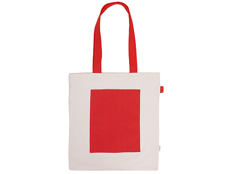 Сумка для покупок Тема из переработанных материалов с наружным цветным карманом, красный - рис 4.