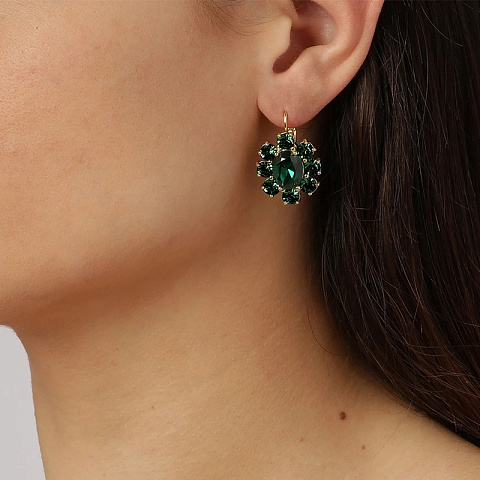 Серьги VALENTINA SG GREEN Dyrberg Kern 390073 - рис 3.
