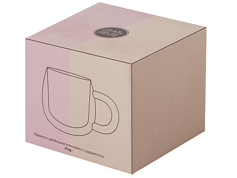 Кружка с двойными стенками с широкой ручкой и градиентным покрытием Fog, черный - рис 6.
