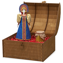 Подарочный набор: кукла фарфоровая, крем-мед, красный