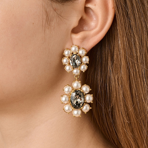 Серьги LINA SG WHITE PEARL / GREY - рис 2.