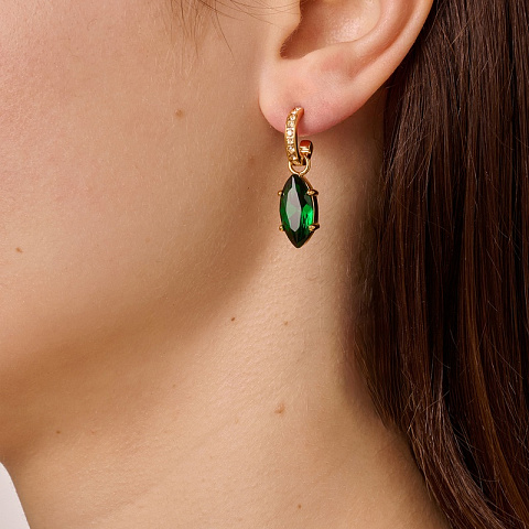 Серьги JUNIPE SG EMERALD GREEN Dyrberg Kern 470002 - рис 4.