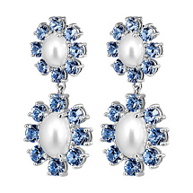 Серьги LINA SS LIGHT SAPPHIRE / CRYSTAL Dyrberg Kern *460505