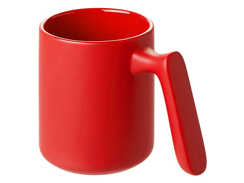 Кружка матовая с прямой ручкой Axio, 360 мл, красный - рис 2.