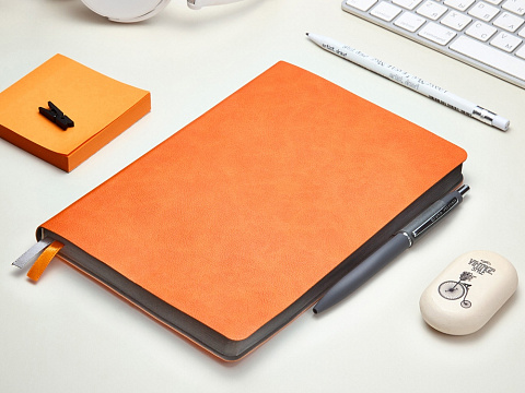 Ежедневник А5 датированный Boston 2027, оранжевый с серым обрезом - рис 12.