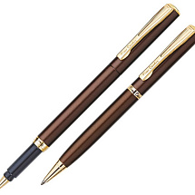 Набор Pierre Cardin PEN&PEN: ручка шариковая + роллер. Цвет - коричневый. Упаковка Е.