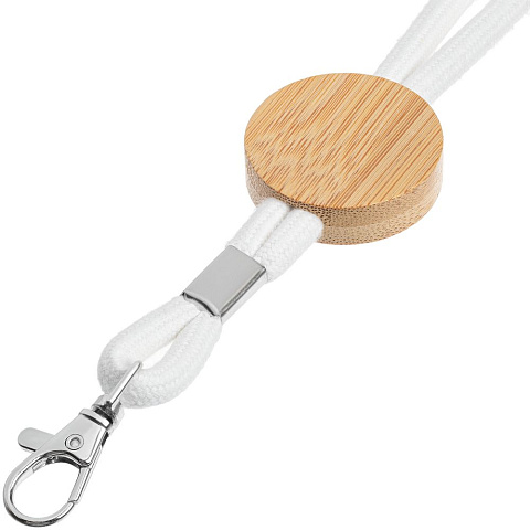 Шнурок для бейджа Tube Wood, белый - рис 4.
