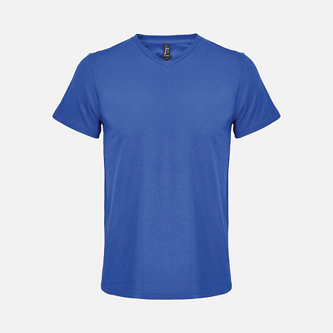 Футболка унисекс Regent с V-образным вырезом, ярко-синяя (royal) - рис 2.