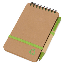 Набор канцелярский с блокнотом и ручкой Masai, 70 л. нелинованных, зеленое яблоко