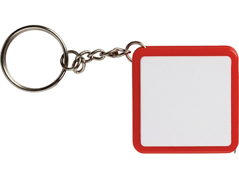 Брелок-рулетка, 1 м., белый/красный - рис 3.