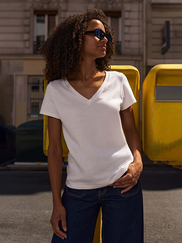 Футболка женская Regent Women с V-образным вырезом, розовая (candy) - рис 8.