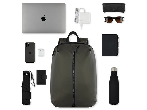 Рюкзак BUGATTI БЛАНК | BLANC 15'', оливковый, тарпаулин/полиэстер, 32х15,5х45 см - рис 6.