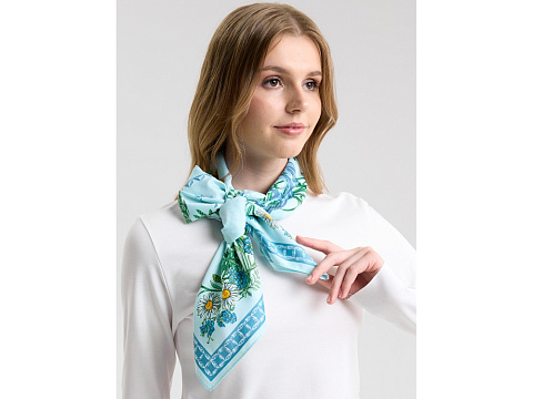 Платок Мелодия хрусталя, голубой - рис 8.