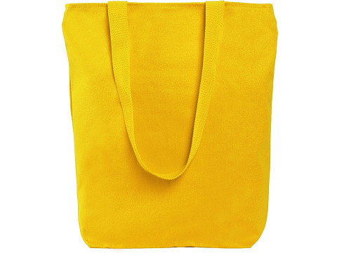 Сумка на молнии Zipper из хлопка 280 г c карманом на молнии спереди, желтый - рис 3.