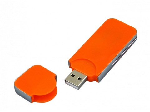 USB-флешка на 32 Гб в стиле I-phone, прямоугольнй формы, оранжевый - рис 2.