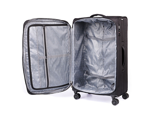 Чемодан TORBER СЕЙД, чёрный, нейлон 600D, 48 х 26.5 х 78 см, 85 л - рис 4.