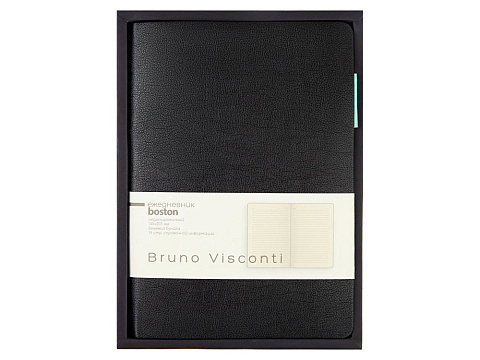 Ежедневник недатированный А5 Boston, черный (бирюзовый обрез) - рис 14.