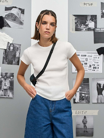 Футболка женская Sara, серый меланж - рис 7.