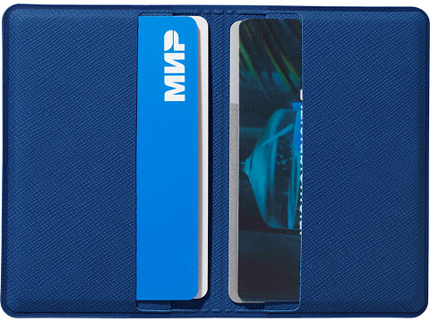 Футляр-книжка на 4-е карты с RFID Favor, синий - рис 4.