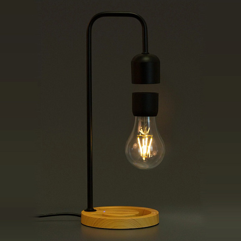 Подвесная левитирующая лампа с беспроводной зарядкой (Black/Wood) - рис 2.