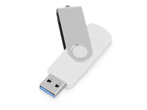 USB3.0/USB Type-C флешка на 16 Гб «Квебек C», белый - рис 2.