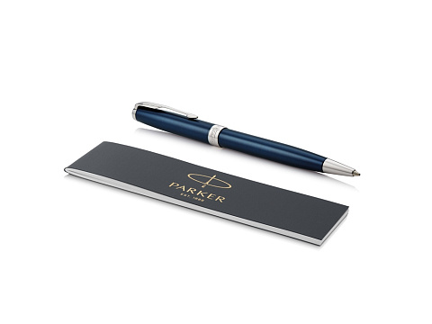 Ручка шариковая Parker Sonnet Core Subtle Blue CT, синий/серебристый - рис 3.