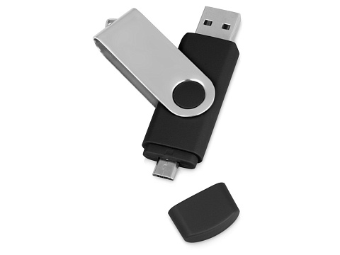 USB/micro USB-флешка 2.0 на 16 Гб «Квебек OTG», черный