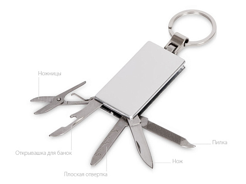 Мультитул-брелок 5-в-1 Badge, серебристый - рис 2.