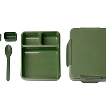 Ланч-бокс COMIX/КОМИКС с тремя отделениями, темно-зеленый
