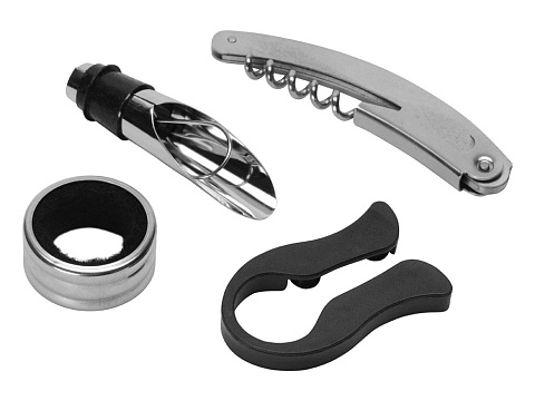 Набор аксессуаров для вина в подарочной коробке Fabrizio, коричневый - рис 4.