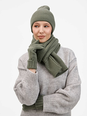 Шарф Catch Match, зеленый (полынь) - рис 9.