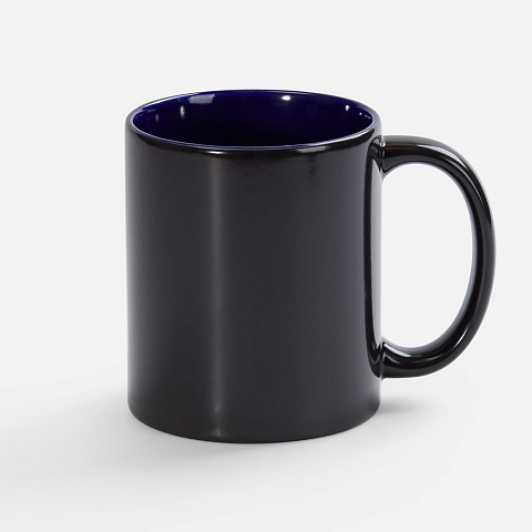 Кружка-хамелеон On Display, глянцевая, черная с синим