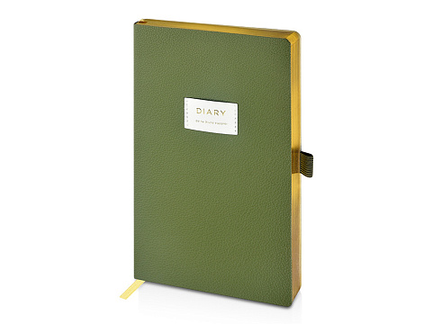 Ежедневник недатированный А5 Verde с нашивкой, зеленый