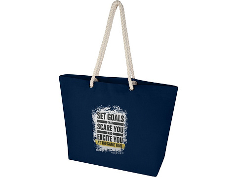 Florida пляжная эко-сумка из переработанного материала, сертифицированного по стандарту GRS, плотностью 270 г/м² 18L - Темно - синий - рис 7.