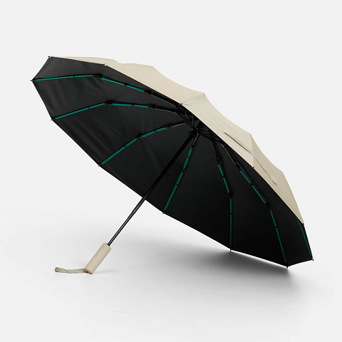 Зонт складной с УФ-защитой Ribstar, бежевый - рис 2.