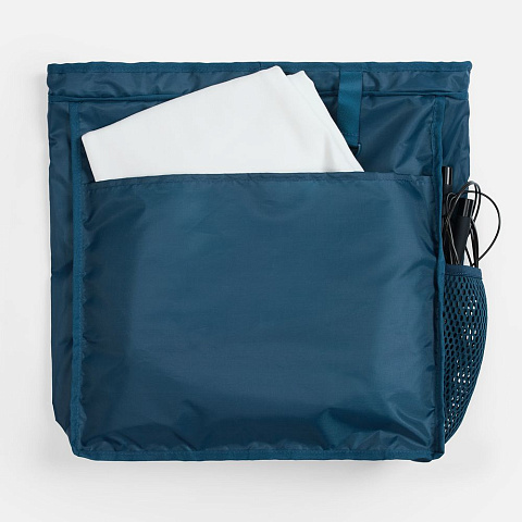 Спортивная сумка с карманом для ракеток Verkko, темно-синяя - рис 6.