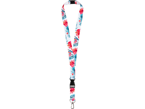 Ланъярд 2 см под сублимацию с карабином, межуровневым замком и замком обрыва, серебристый - рис 2.