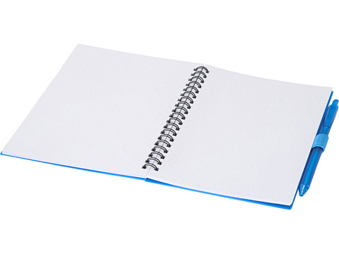 Набор Niove из блокнота из переработанного пластика в мягкой обложке и шариковой ручки (синие чернила) - Синий - рис 4.