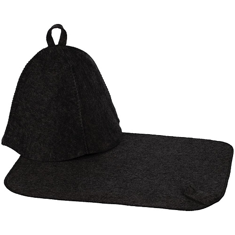 Набор для бани Heat Off с ковриком, черный