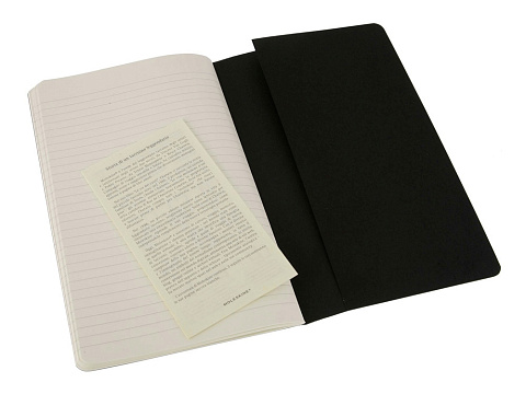 Записная книжка Moleskine Cahier (в линейку, 3 шт.), Large (13х21см), черный - рис 3.