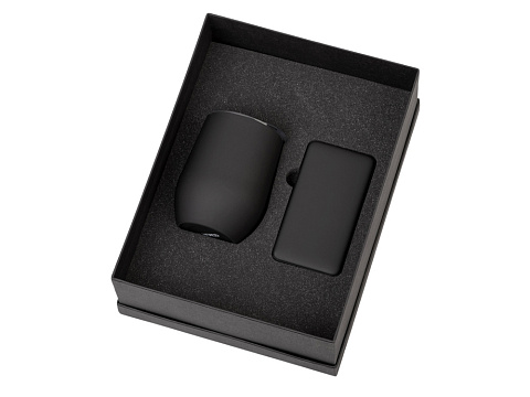 Подарочный набор с термокружкой и повербанком С2, 10000 mAh, черный - рис 2.