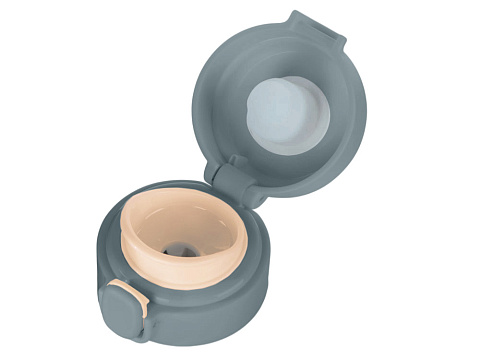 Вакуумная термокружка Waterline c кнопкой Guard, 400 мл, тубус, антрацит - рис 5.