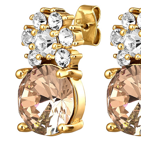 Серьги BECKIA SG GOLDEN / CRYSTAL Dyrberg Kern 460068 - рис 3.