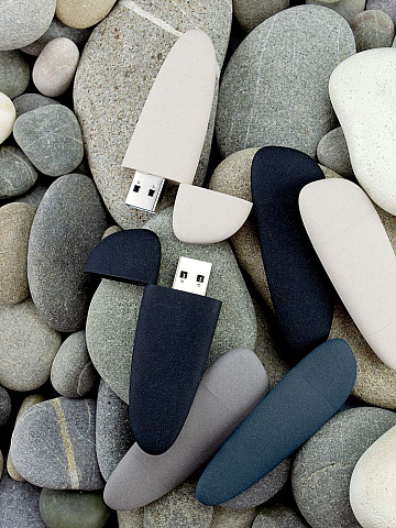 Флешка Pebble Type-C, USB 3.0, серо-синяя, 32 Гб - рис 10.