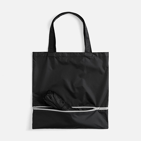 Зонт складной PackWise в чехле-шопере, черный - рис 6.